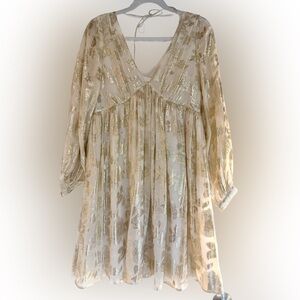 Banana Republic Gold and Cream Dress